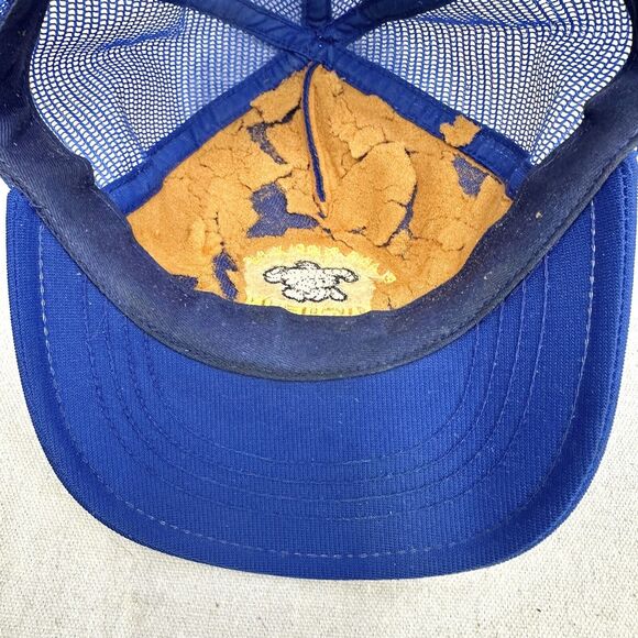vintage 80s Blue Michelin Plains Supply Snapback Trucker Hat Unisex - Picture 5 of 13